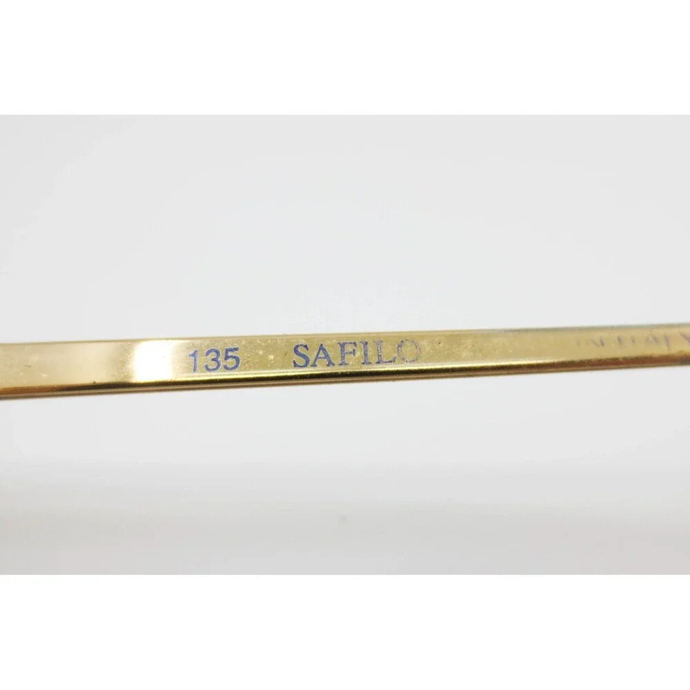 Safilo Vintage Gold Semi Rimless Geometric Eyeglasses Frames Italy STA 4558 Z60